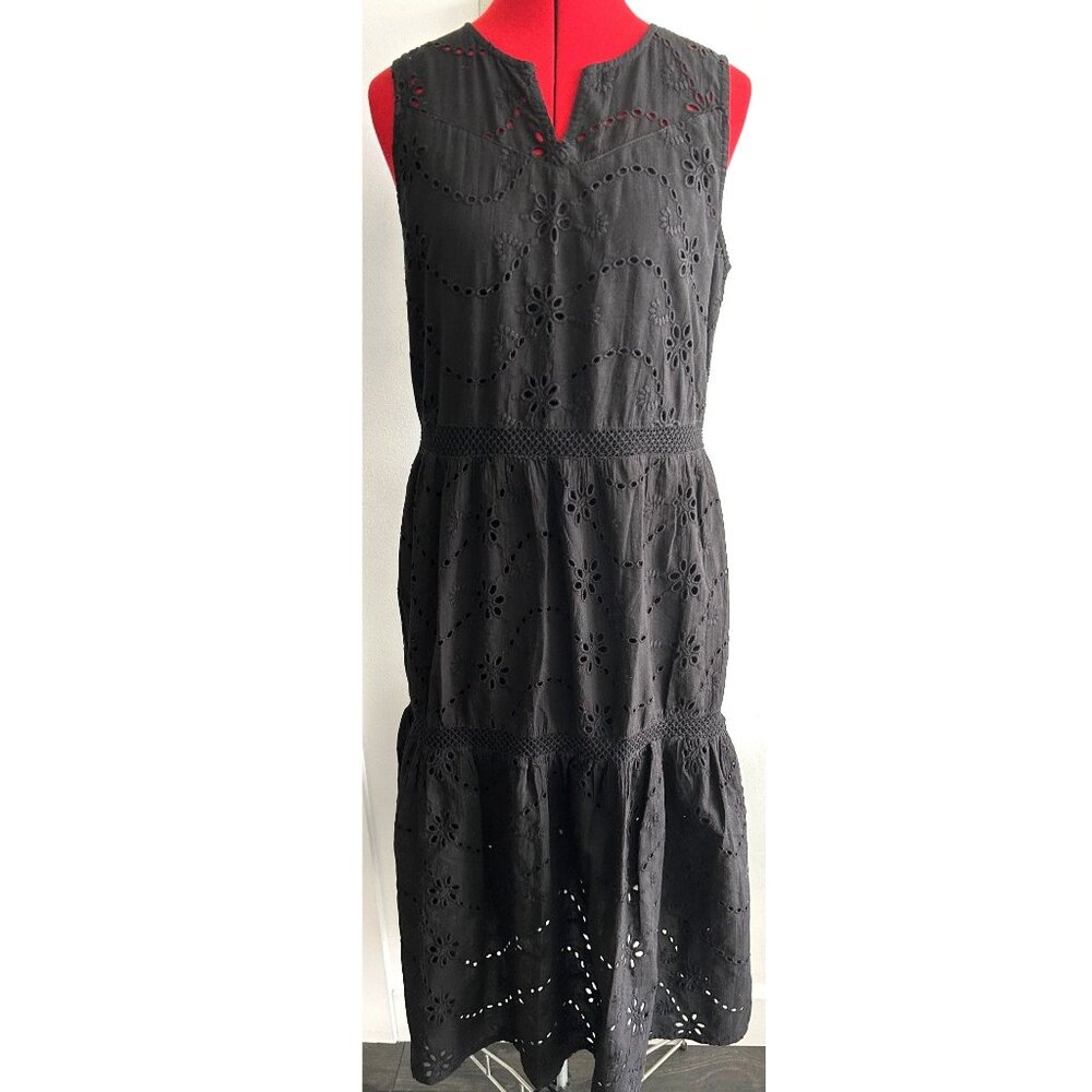 Femme By Design Black Cotton Dress Sz M